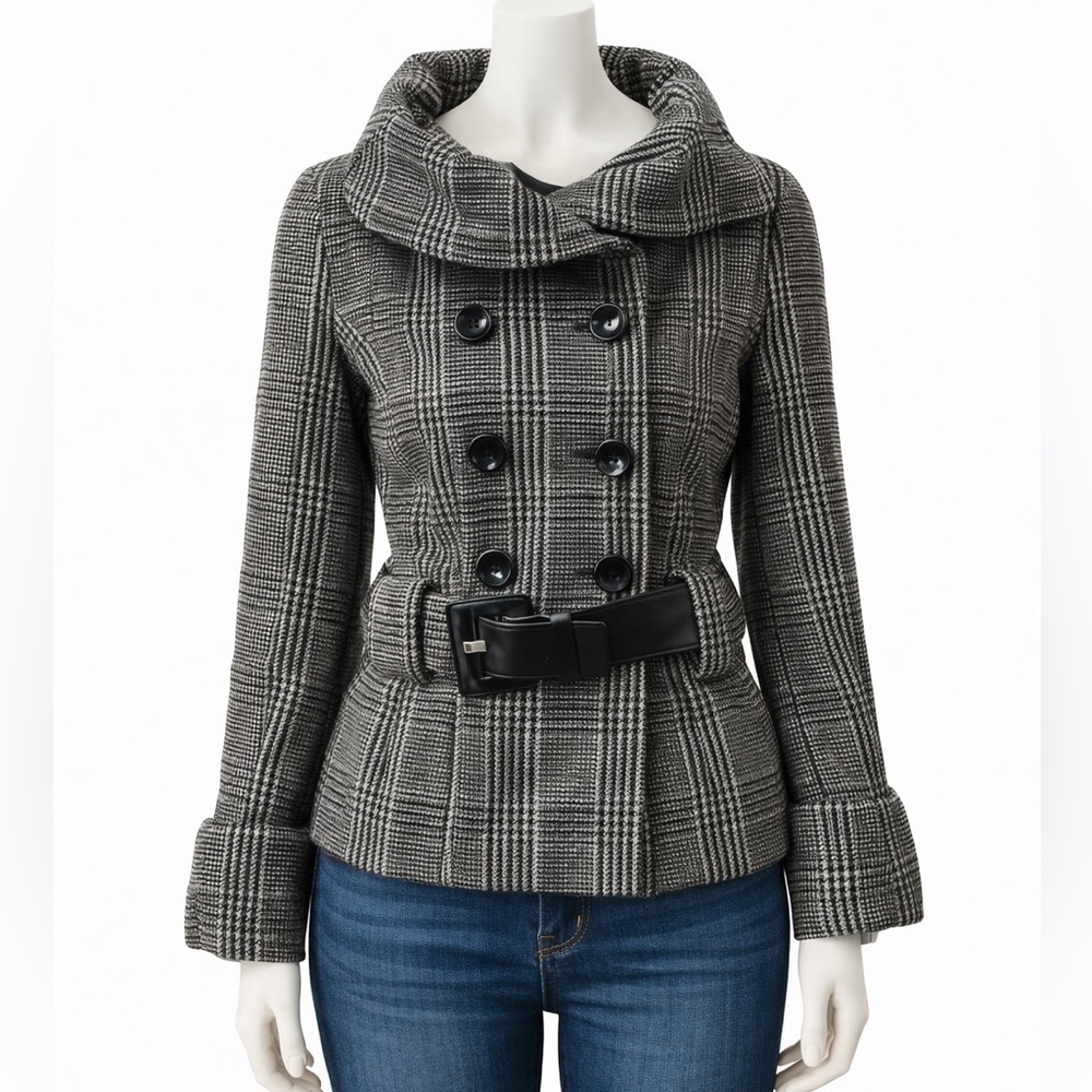 ZARA Basic Plaid Coat – Size S